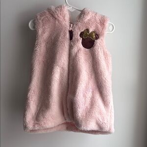 Disney Pink Fuzzy Vest with Hood